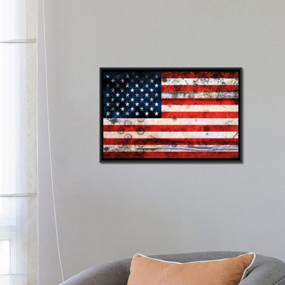 « flags u.s.a. grunge », impression sur toile