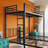 Triple Twin Bunk Bed With Safety Guardrails, Ladder, And Convertible Design For Dorms And Guest Rooms, No Box Spring Required-441025004