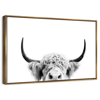 Peeking Cow BW