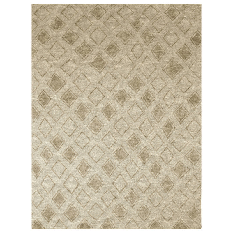Linen Geometric Area Rug, Rectangle 3' x 5'