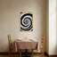 Motif abstrait en spirale noir et blanc-1344626813