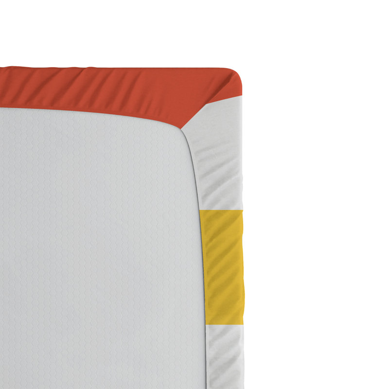 Ambesonne Striped Fitted Sheet 2-Pack Rainbow Pattern Multicolor