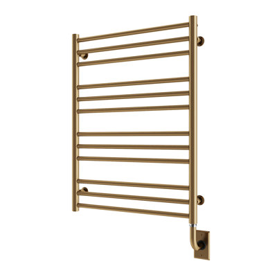 23.5"x31" Sorano Wall Mounted Electric Towel Warmer Modern Heated Towel Rack - Brushed Bronze, Includes Programmable Smart Switch, Lifetime Warranty
