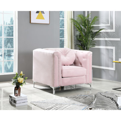 Fauteuil incliné rose exceptionnel pour se détendre dans le jardin - H 31 po x l 38 po x P 34 po, rembourré de mousse, assemblage simple en velours étonnant instantanément