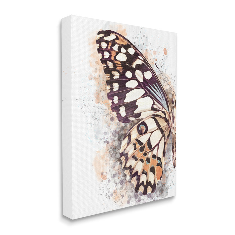 Gros plan sur une aile de papillon, Toile tendue, H 30 po x l 24 po