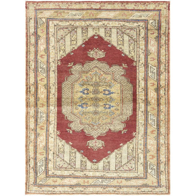 One-of-a-Kind 4' X 5'2" 1960s Wool Area Rug in