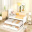 Lit plateforme simple avec lit gigogne et tiroirs, blanc