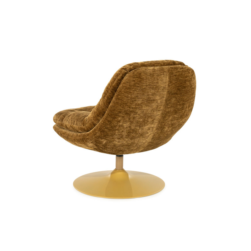 Accent Chair Swivel Armless Chair, Mustard