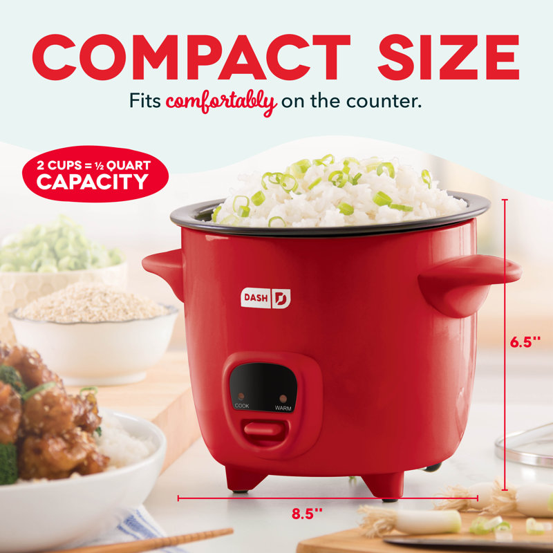 Dash 2 Cup Mini Rice Cooker, Red