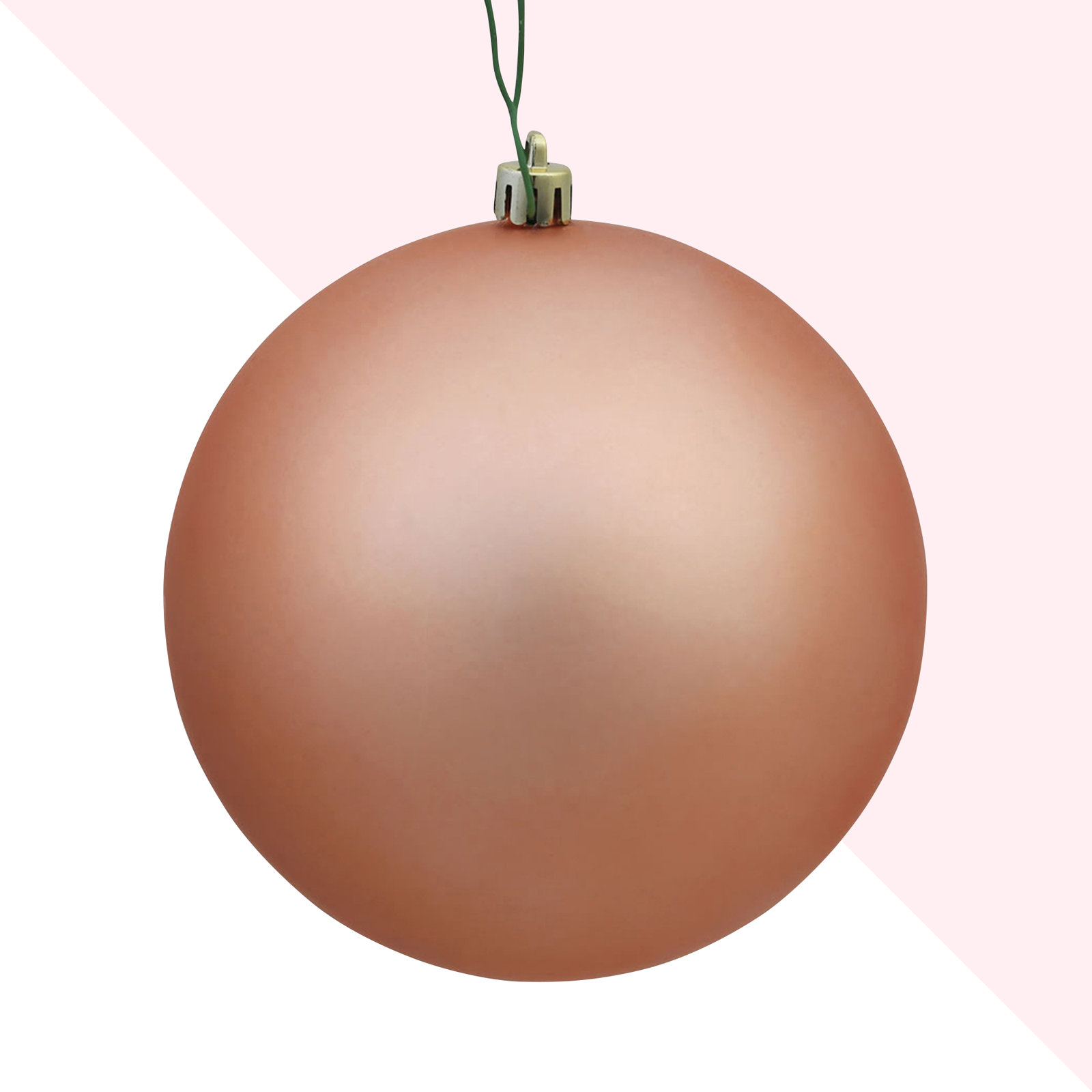Holiday Décor Ball Ornament, 3" H x 3" W x 3" D, Matte Rose Gold