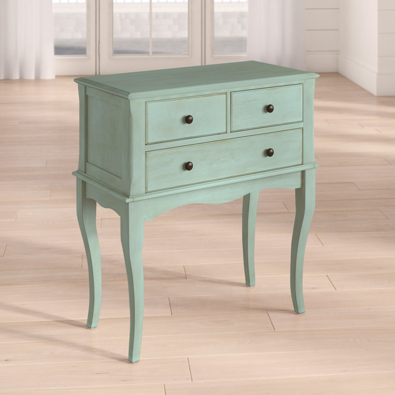 Diors 73.66cm W Bedside Table, Antique Teal