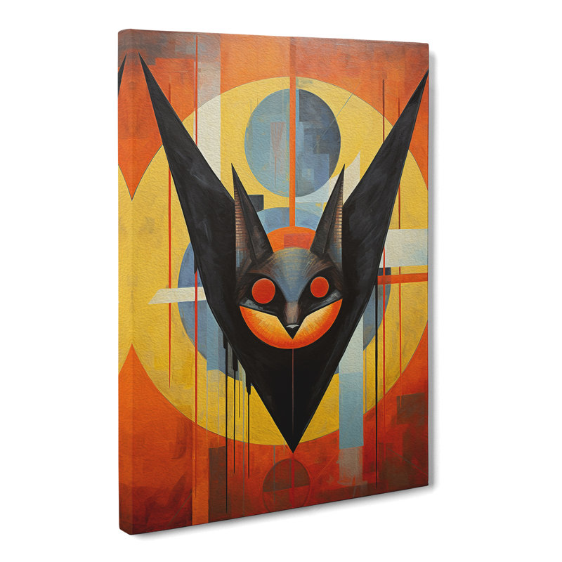 Bat Constructivism Art - Wrapped Canvas