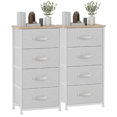  2 - Piece Set | 17.7'' W 4 - Drawer Dresser With Breathable Fabric & Sturdy Metal Frame