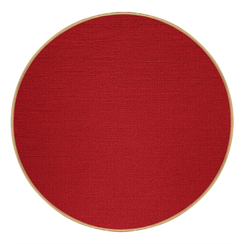 Tapis rouge uni lavable à la machine, Rond 3 pi