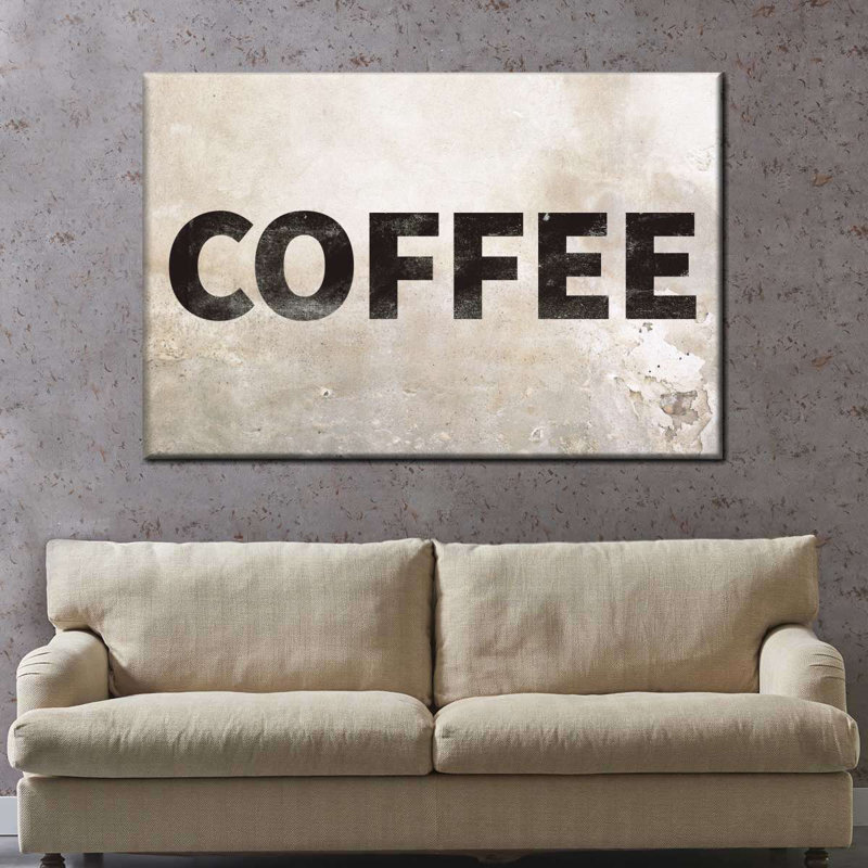 «Coffee Grunge», impression sur toile tendue, H 24 po x l 36 po x P 1,25 po