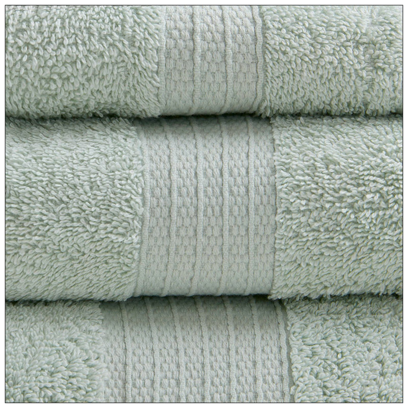 Madison Park Seafoam 100% Organic Cotton 6-Piece Solid Bath Towel Set, Seafoam