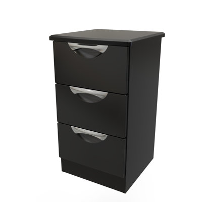 Fully Assembled Lebay 3 Drawer Bedside Table
