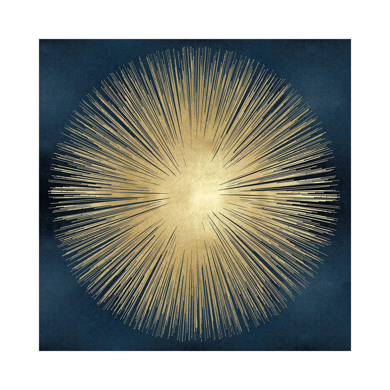 Silver Sunburst On Blue I by Abby Young - Wrapped Canvas Gallery-Wrapped Canvas Giclée, 66.04 cm H x 66.04 cm W x 1.91 cm D