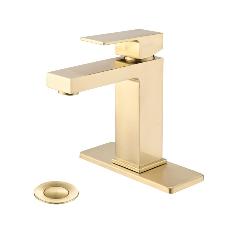 Robinet de lavabo de salle de bain à poignée simple avec drain