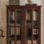 Vitrine H 46,89 po avec portes en verre, armoire de rangement à 2 niveaux avec éclairage RVB et tiroir rabattable-133582272