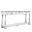 Console de 63 po de longueur, bois massif, 3 tiroirs et tablette, couleur blanc antique, structure solide, structure de style Mid-Century 63 po-1567510655