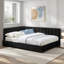 Upholstered Daybed With Comfortable Backrest And Armrests, Vertical Striped Design-1015285228