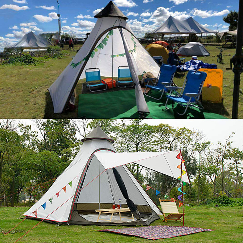 Tente de camping pour 6 personnes Dome, Blanc