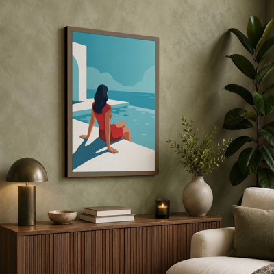 Poolside Summer Modern - Wrapped Canvas