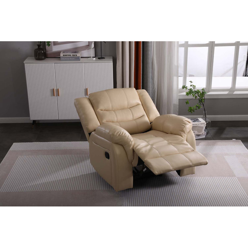 Rolnik 95cm Wide Standard Recliner, Cream Leather Match