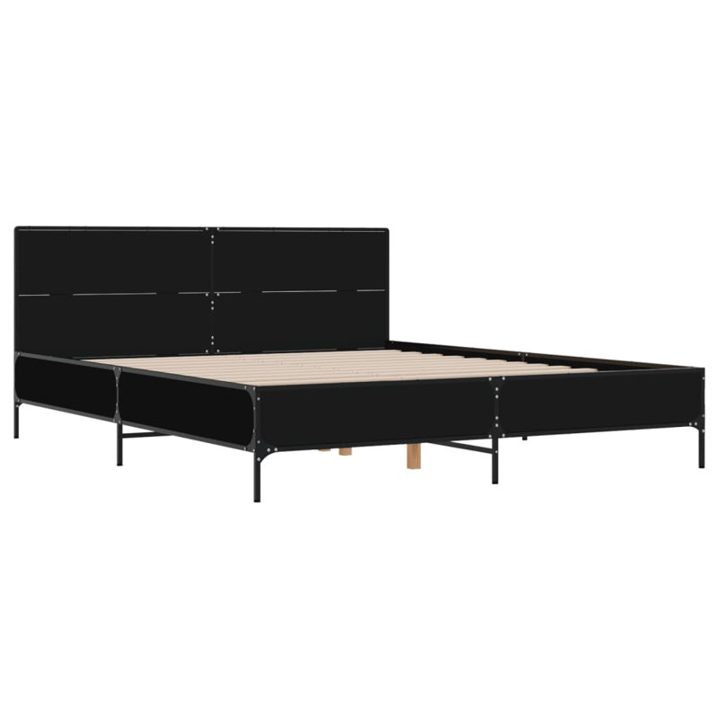 Adamek Bed, Black, Double (4'6)