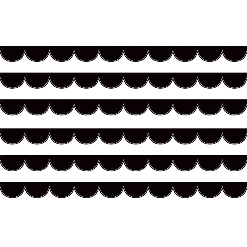 Bordure festonnée découpée, Noir / blanc