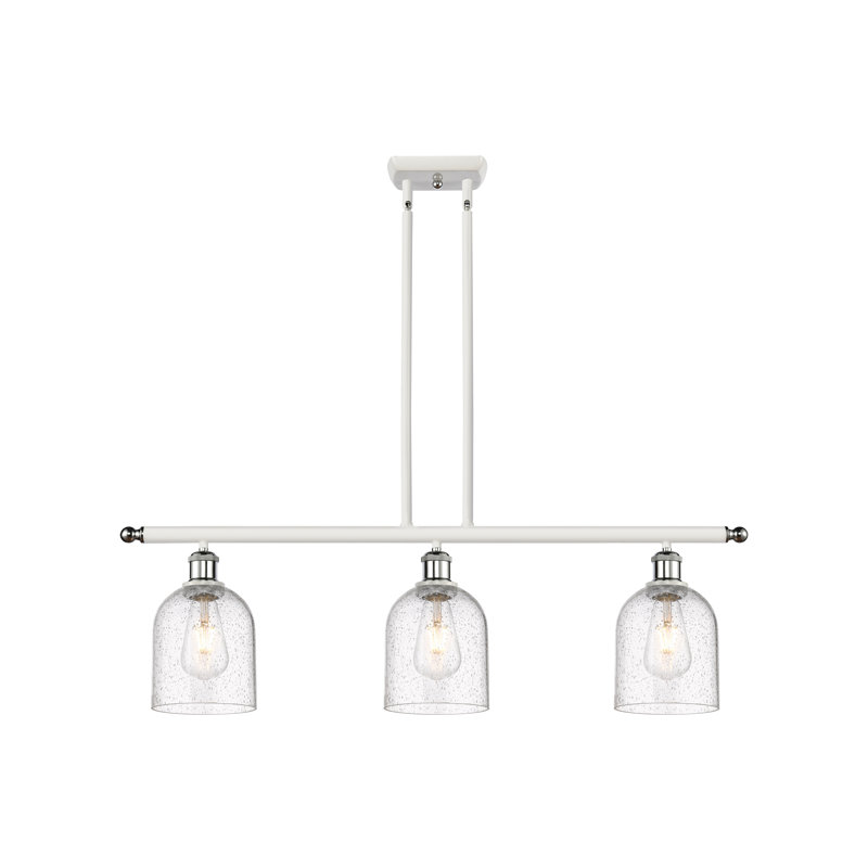 Odaniel 3 - Light Kitchen Island Pendant, Seedy, White Polished Chrome