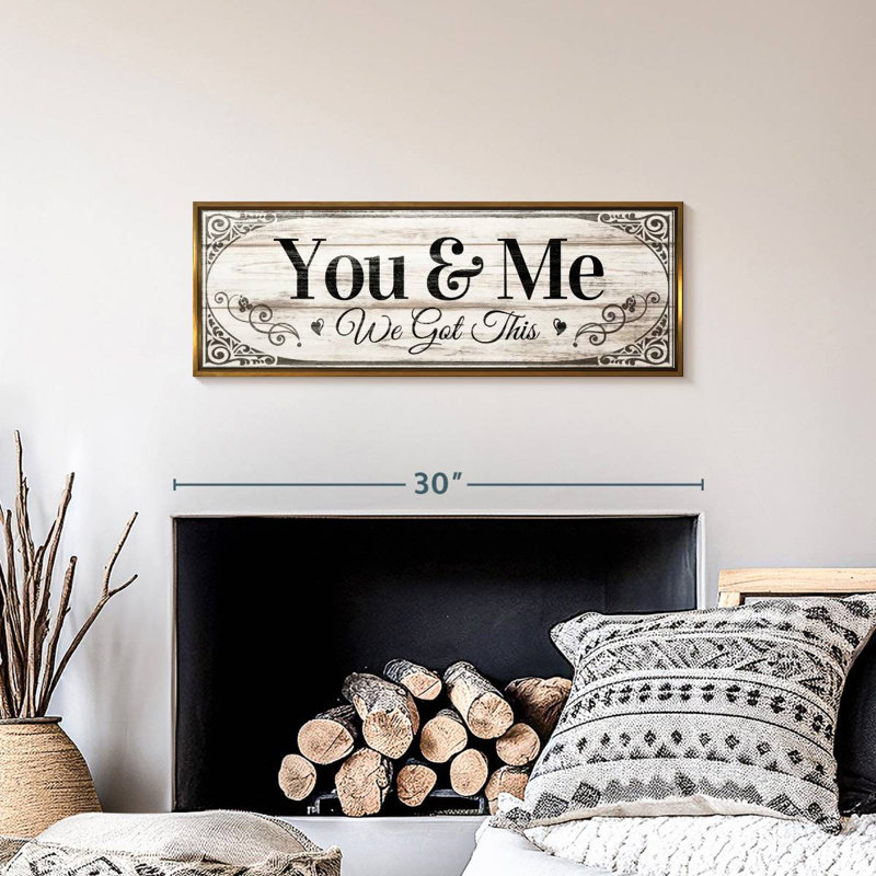 Plaque murale «We Got This Couples», Cadre flottant doré, 28 po x 10 po
