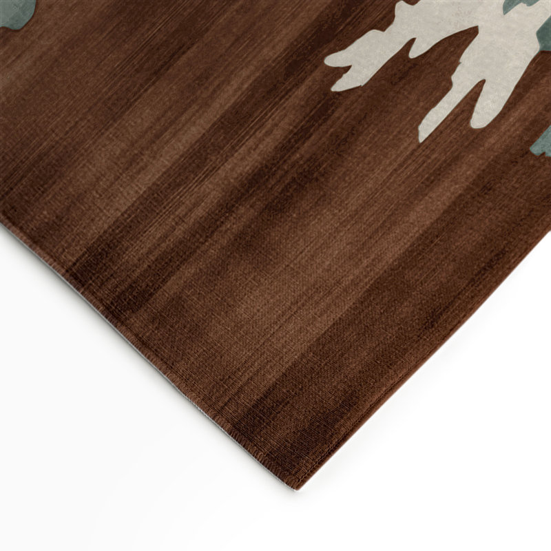 Watercolor Brown Indoor and Outdoor Area Rug, Round 5'