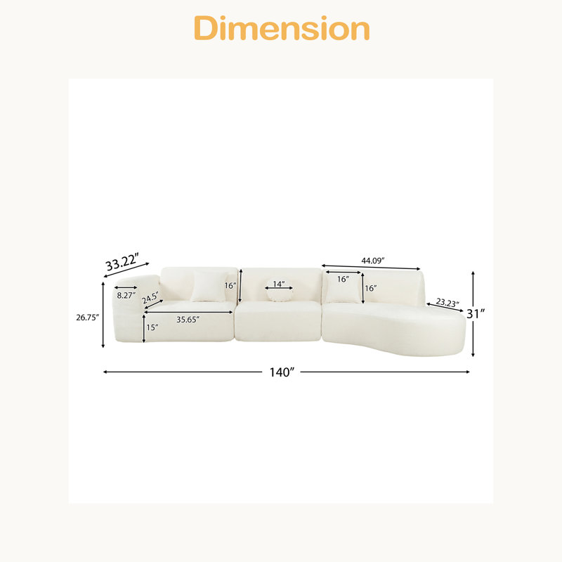 Ensemble de conversation 3 pièces 140 po, Polyester beige