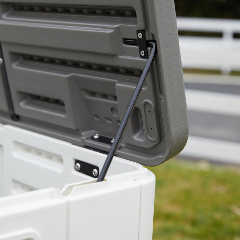 Resin Deck box, Outdoor Storage Container, Large Waterproof Storage Bench