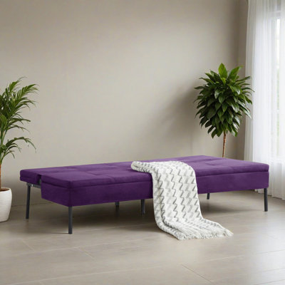63.02" Wide Convertible Upholstered Reclining Sleeper Sofa Bed