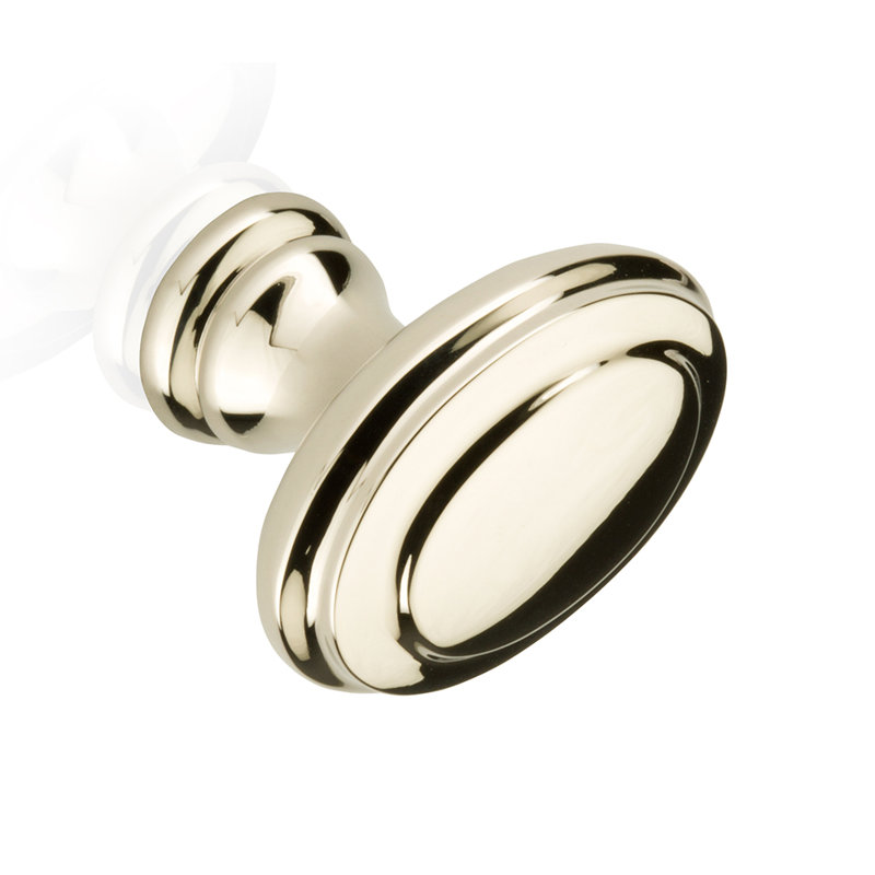 Poignée ronde Queen's, Nickel poli, H 1,61 po x l 1,48 po x P 1,48 po