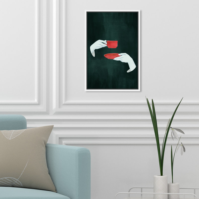 «Some Tea Or Coffee», impression d'art mural sur toile rouge traditionnel pour la salle à manger