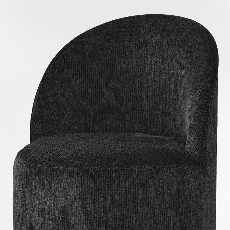 Ensemble de table de salle à manger pour 6 personnes avec table ronde et 6 chaises rembourrées, Noir, Noir