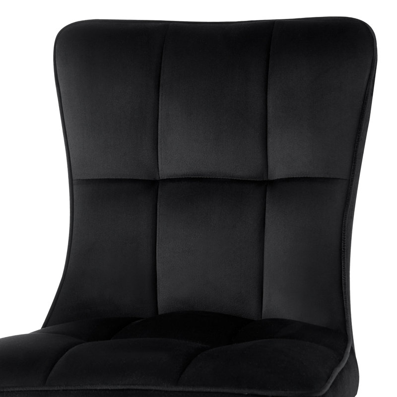Chaise Parsons rembourrée et revêtue de velours, Noir