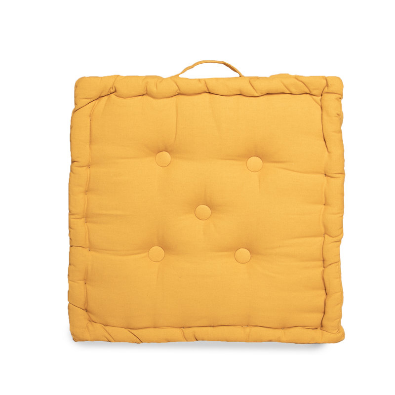 100% Cotton Booster Armchair Seat Pads Cushion, Mustard