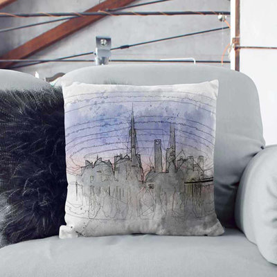 Evening Reflections of Shanghai Cushion with Filling