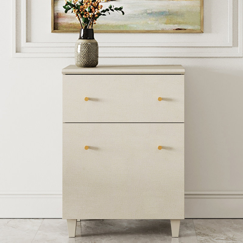 Lysiane Textured 1-Drawer Accent Cabinet , Beige