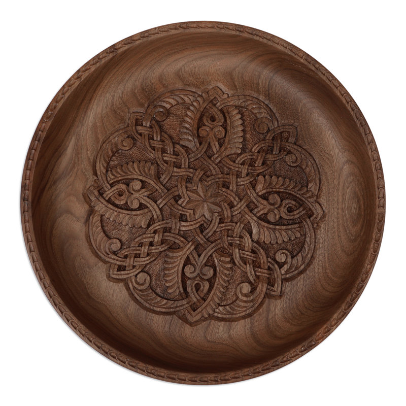  Assiette décorative en bois faite à la main
