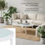 Table basse d'extérieur moderne avec plateau en verre trempé Table de patio robuste et résistante aux intempéries
