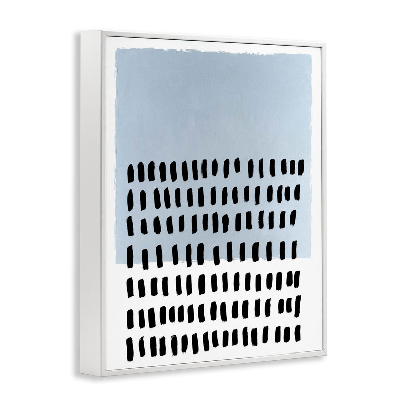  Art à pois bleus par Michael Willett, H 30 po x l 24 po, Estampe numérique encadrée blanc bord de mer