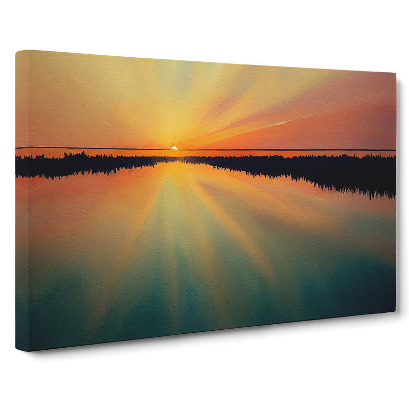 Watercolour Sunrise - Wrapped Canvas, 50cm H x 76cm W x 3cm D