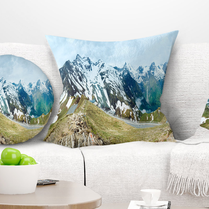 Panorama alpin des Alpes - coussin à imprimé paysage, 16 po x 1 po, Coussin décoratif