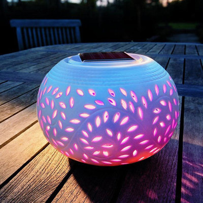 Lampe solaire d'extérieur en céramique